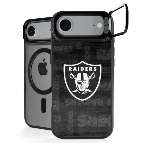 NFL Las Vegas Raiders Black & White iPhone 17 Air Kickstand Case