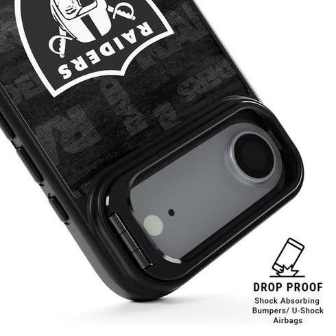 NFL Las Vegas Raiders Black & White iPhone 17 Air Kickstand Case