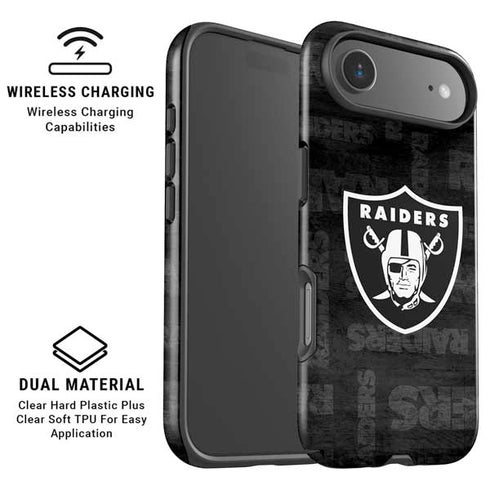 NFL Las Vegas Raiders Black & White iPhone 17 Air Magsafe Impact Case