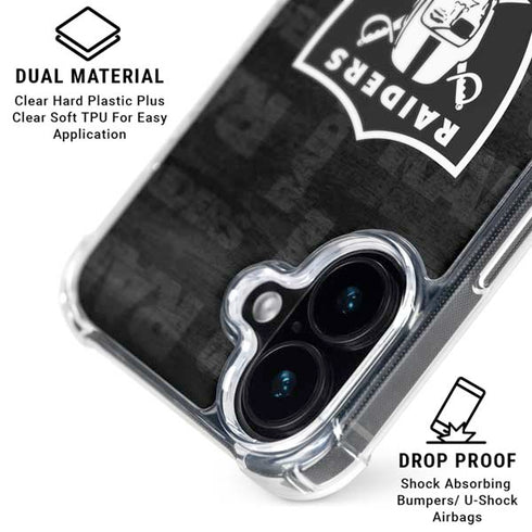 NFL Las Vegas Raiders Black & White iPhone 17 Clear Case