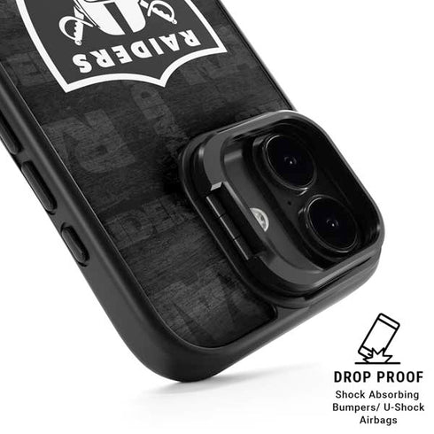 NFL Las Vegas Raiders Black & White iPhone 17 Kickstand Case