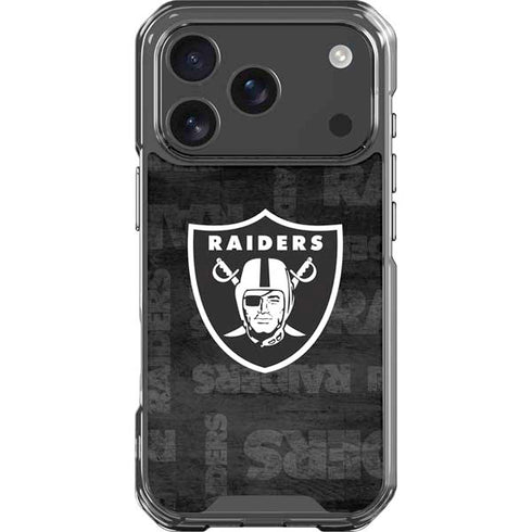 NFL Las Vegas Raiders Black & White iPhone 17 Pro Clear Case