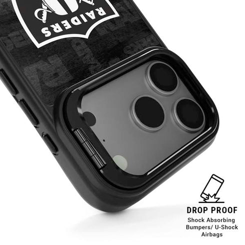 NFL Las Vegas Raiders Black & White iPhone 17 Pro Kickstand Case