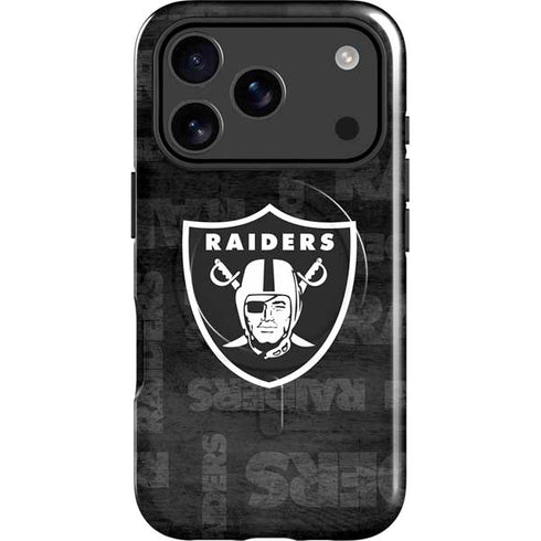 NFL Las Vegas Raiders Black & White iPhone 17 Pro Magsafe Impact Case