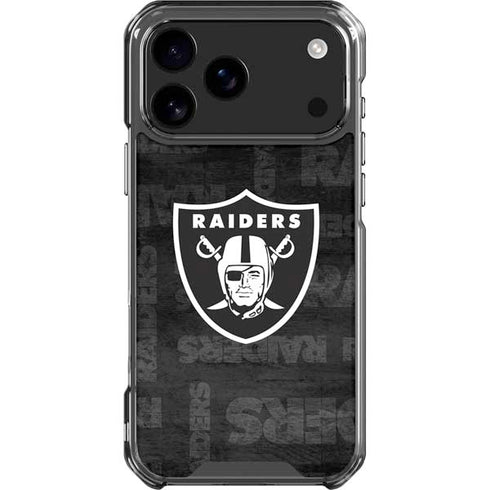 NFL Las Vegas Raiders Black & White iPhone 17 Pro Max Clear Case