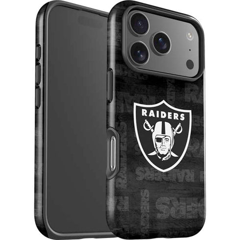 NFL Las Vegas Raiders Black & White iPhone 17 Pro Max Impact Case