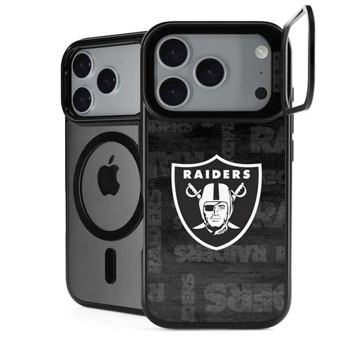 NFL Las Vegas Raiders Black & White iPhone 17 Pro Max Kickstand Case