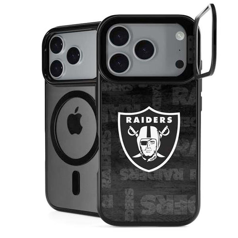 NFL Las Vegas Raiders Black & White iPhone 18 Pro Kickstand Case