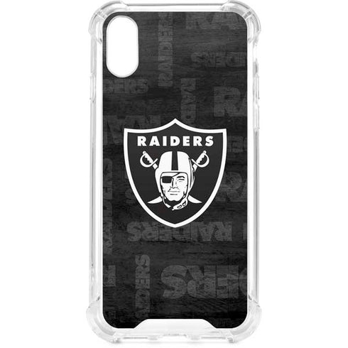 NFL Las Vegas Raiders Black & White iPhone XS Clear Case