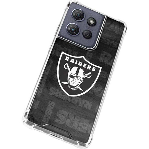 NFL Las Vegas Raiders Black & White Moto G 5G (2025) Clear Case