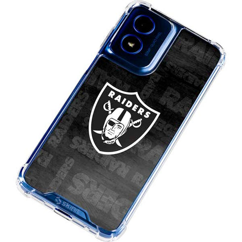 NFL Las Vegas Raiders Black & White Moto G 5G (2024) Clear Case