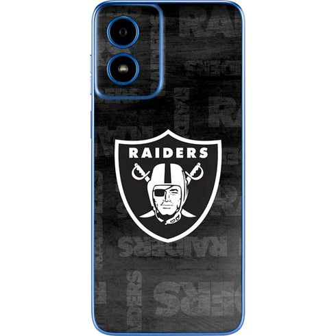 NFL Las Vegas Raiders Black & White Moto G Play 4G (2024) Skin