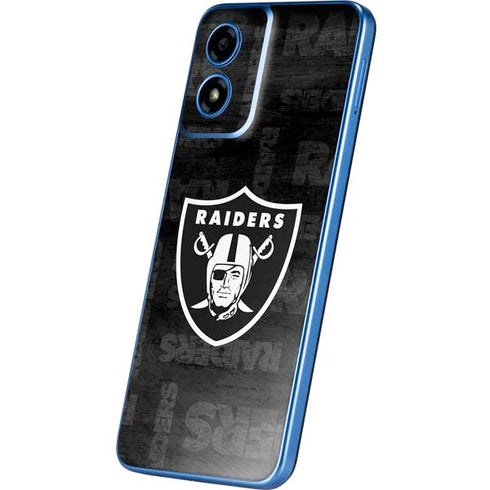 NFL Las Vegas Raiders Black & White Moto G Play 4G (2024) Skin