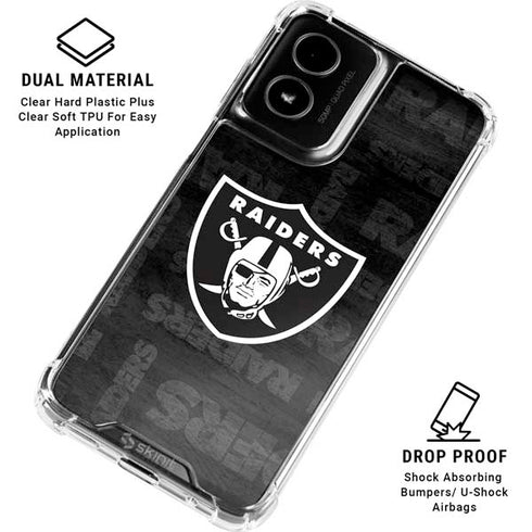 NFL Las Vegas Raiders Black & White Moto G Power 5G (2024) Clear Case