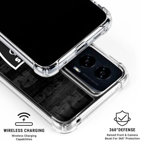 NFL Las Vegas Raiders Black & White Moto G Power 5G (2024) Clear Case
