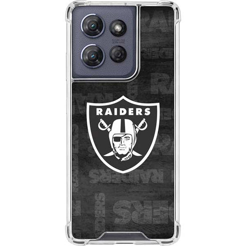 NFL Las Vegas Raiders Black & White Moto G Power 5G (2025) Clear Case