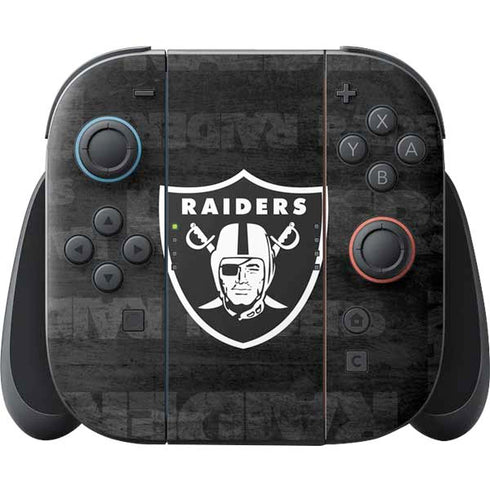 NFL Las Vegas Raiders Black & White Nintendo Skins