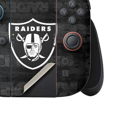 NFL Las Vegas Raiders Black & White Nintendo Switch 2 (2025) Joy-Con Controller Skin