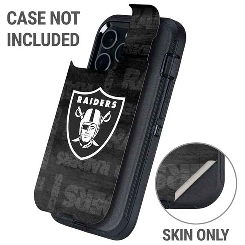 NFL Las Vegas Raiders Black & White Otterbox Defender iPhone Skin