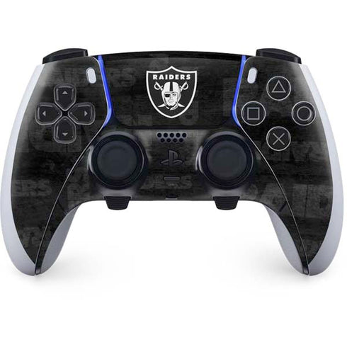 NFL Las Vegas Raiders Black & White PS5 DualSense Edge Pro Controller Skin
