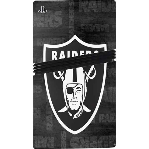 NFL Las Vegas Raiders Black & White PS5 Pro Console Skin