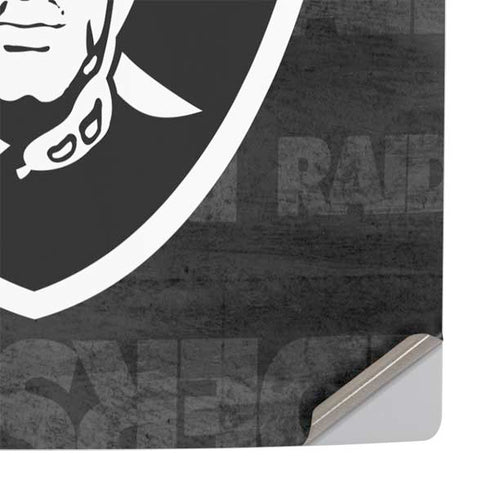 NFL Las Vegas Raiders Black & White PS5 Pro Console Skin
