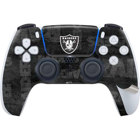 NFL Las Vegas Raiders Black & White PS5 Pro Disk Bundle Skin