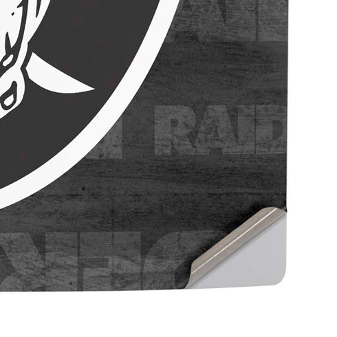 NFL Las Vegas Raiders Black & White PS5 Pro Disk Console Skin
