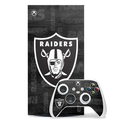 NFL Las Vegas Raiders Black & White Xbox Series X Skins