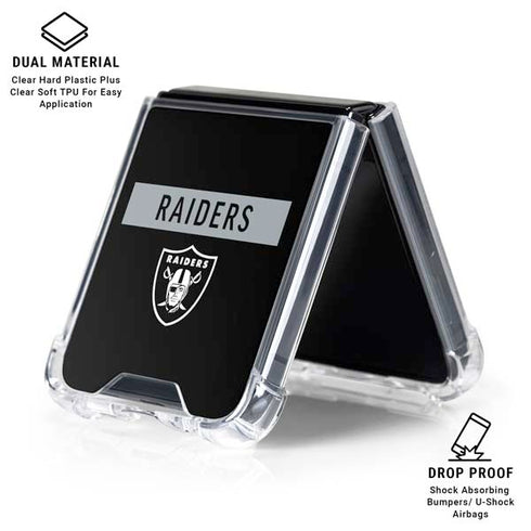 NFL Las Vegas Raiders Black Performance Series Galaxy Z Flip6 Clear Case