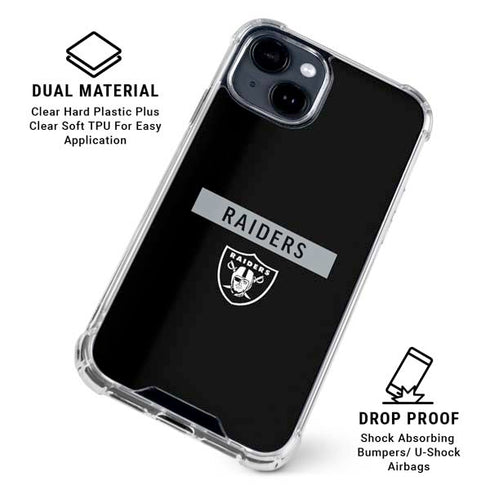 NFL Las Vegas Raiders Black Performance Series iPhone 15 Clear Case