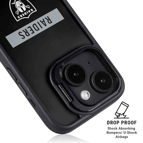 NFL Las Vegas Raiders Black Performance Series iPhone 15 Kickstand Case