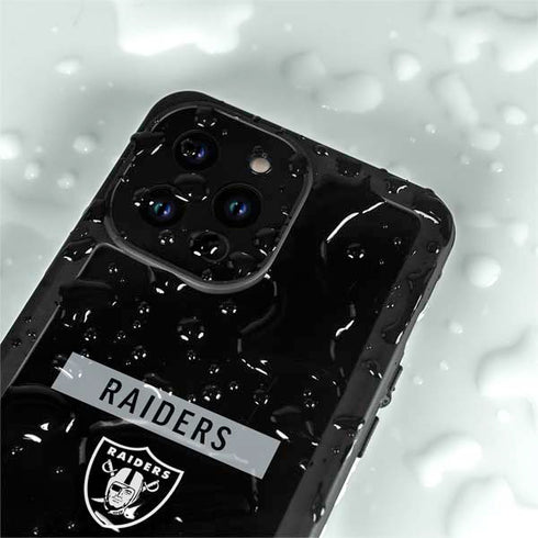 NFL Las Vegas Raiders Black Performance Series iPhone 15 Pro Waterproof Case