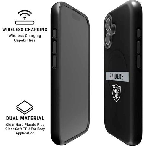 NFL Las Vegas Raiders Black Performance Series iPhone 16 Magsafe Impact Case