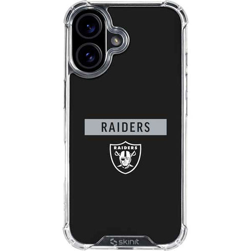 NFL Las Vegas Raiders Black Performance Series iPhone 16 Plus Clear Case