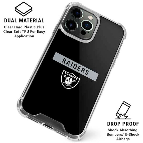 NFL Las Vegas Raiders Black Performance Series iPhone 16 Pro Clear Case