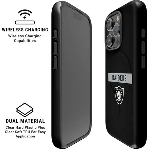 NFL Las Vegas Raiders Black Performance Series iPhone 16 Pro Magsafe Impact Case