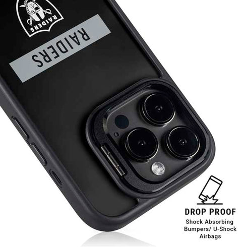 NFL Las Vegas Raiders Black Performance Series iPhone 16 Pro Max Kickstand Case