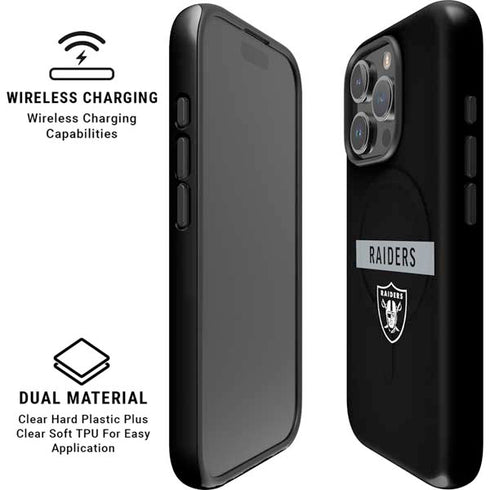 NFL Las Vegas Raiders Black Performance Series iPhone 16 Pro Max Magsafe Impact Case