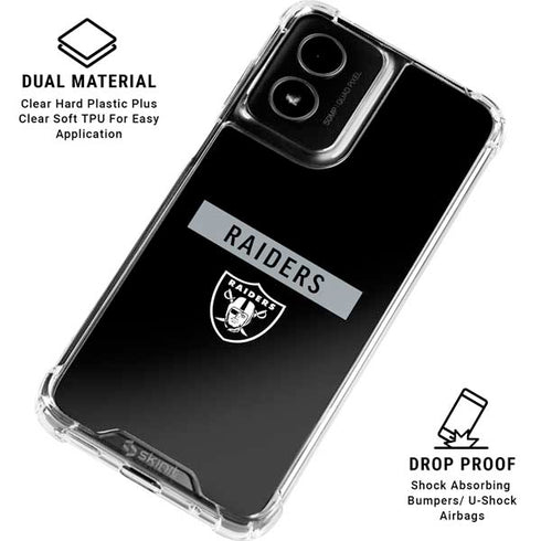 NFL Las Vegas Raiders Black Performance Series Moto G Power 5G (2024) Clear Case