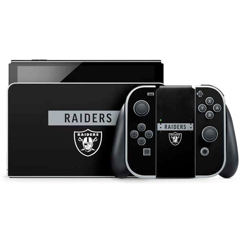 NFL Las Vegas Raiders Black Performance Series Nintendo Skins