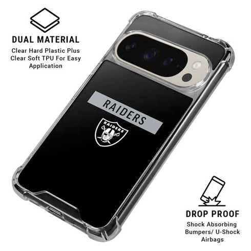 NFL Las Vegas Raiders Black Performance Series Pixel 9/9 Pro Clear Case