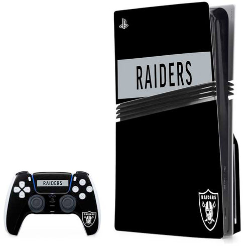 NFL Las Vegas Raiders Black Performance Series PS5 Pro Disk Bundle Skin