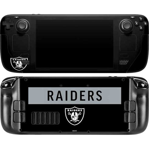 NFL Las Vegas Raiders Black Performance Series Steam Deck Handheld Gaming Computer OLED Skin