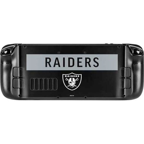 NFL Las Vegas Raiders Black Performance Series Steam Deck Handheld Gaming Computer Skin
