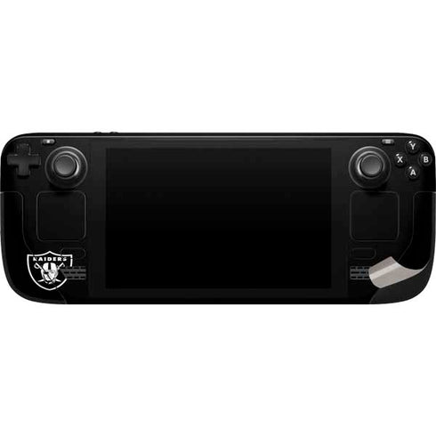 NFL Las Vegas Raiders Black Performance Series Steam Deck Handheld Gaming Computer Skin