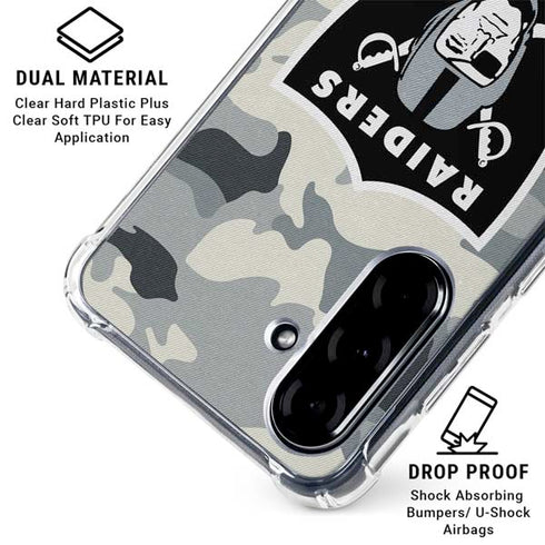 NFL Las Vegas Raiders Camo Galaxy A36 5G Clear Case