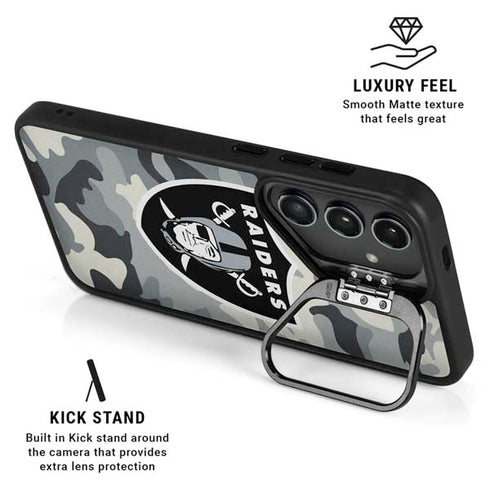 NFL Las Vegas Raiders Camo Galaxy S24 FE Kickstand Case