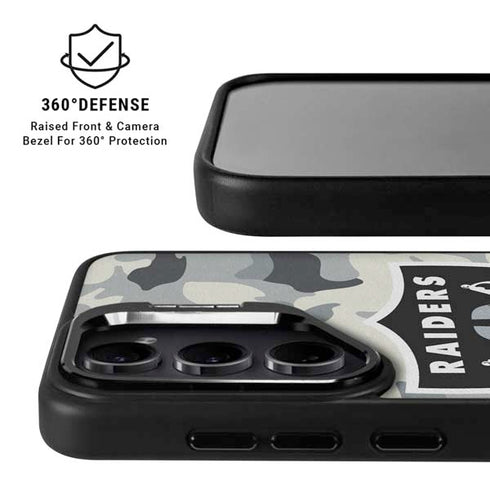 NFL Las Vegas Raiders Camo Galaxy S24 FE Kickstand Case