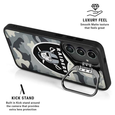 NFL Las Vegas Raiders Camo Galaxy S25 Kickstand Case